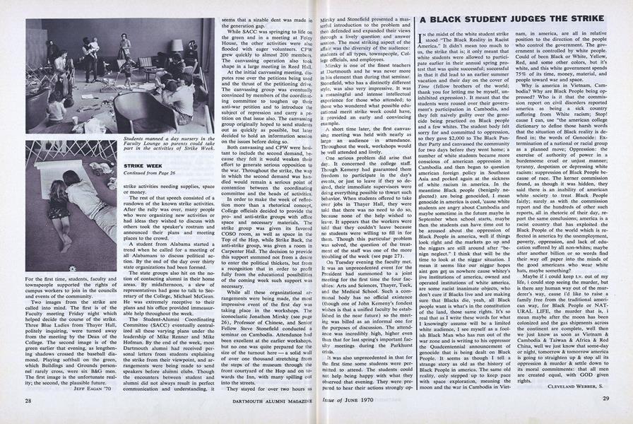 A BLACK STUDENT JUDGES THE STRIKE