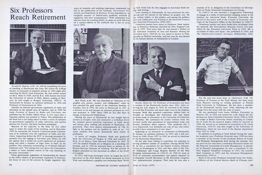 Six Professors Reach Retirement
