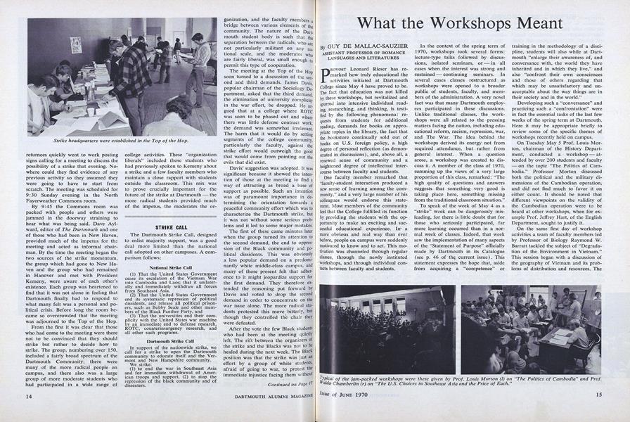 What the Workshops Meant