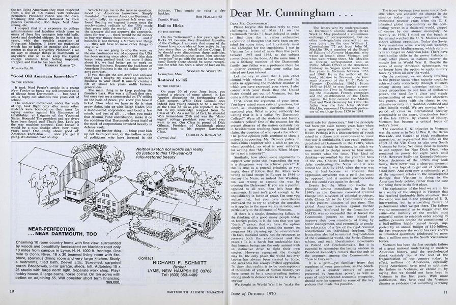 Dear Mr. Cunningham . . .