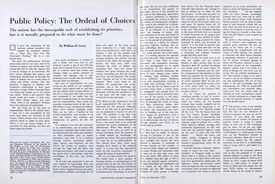 Public Policy: The Ordeal of Choices