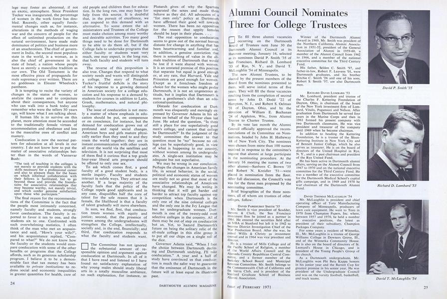 Alumni Council Nominates Three for College Trustees