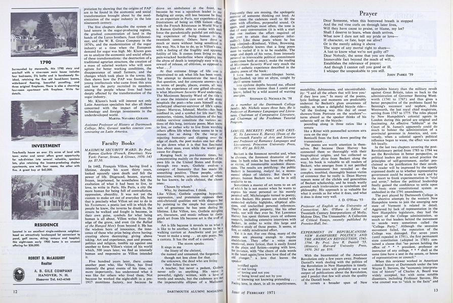 EXPERIMENT IN REPUBLICANISM: NEW HAMPSHIRE POLITICS AND THE AMERICAN REVOLUTION, 1741-1794.