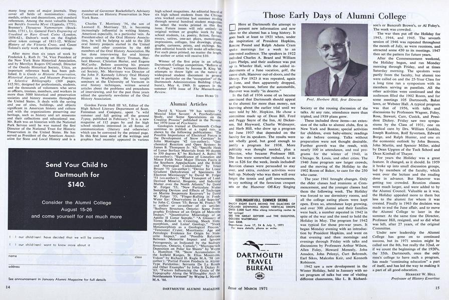 Those Early Days of Alumni College