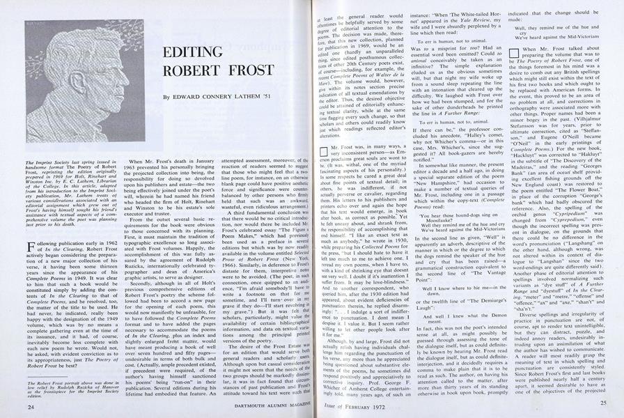 EDITING ROBERT FROST