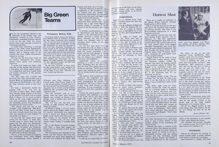 Swimmers Defeat Yale | Dartmouth Alumni Magazine | MARCH 1972