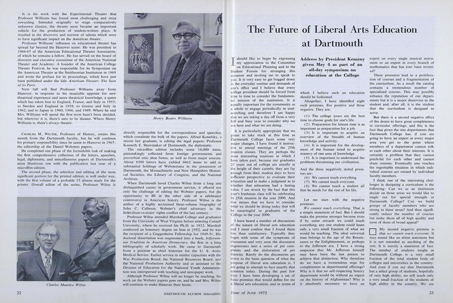 The Future of Liberal Arts Education at Dartmouth