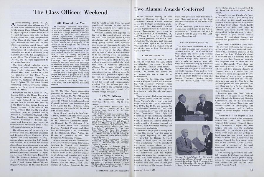 The Class Officers Weekend