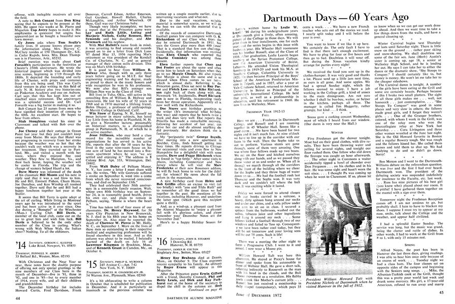 Dartmouth Days — 60 Years Ago