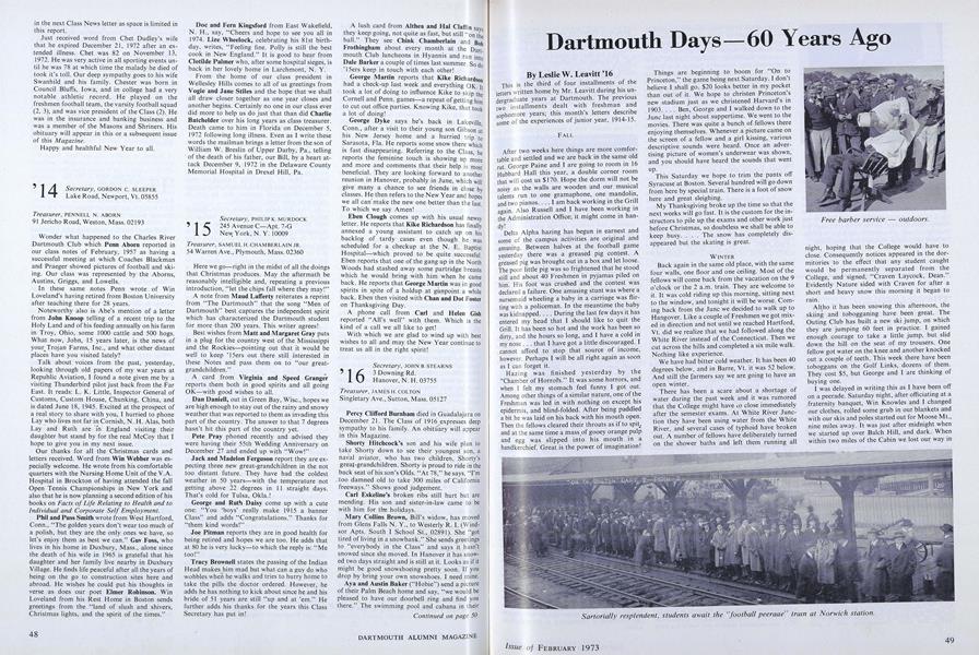 Dartmouth Days—60 Years Ago