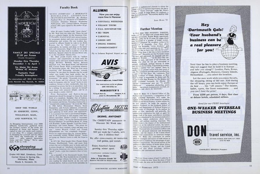 "SUNNY INTERVALS." A BOOKMAN'S MISCELLANEA: LONDON/SAN FRANCISCO/HANOVER.