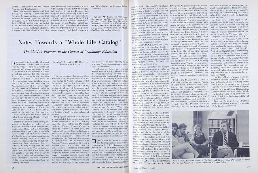 Notes Towards a "Whole Life Catalog"