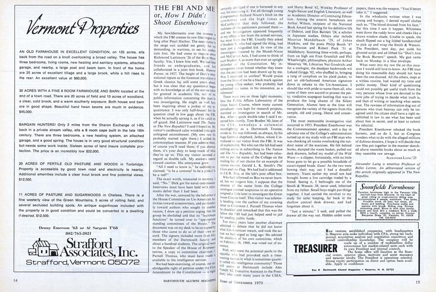 THE FBI AND ME or, How I Didn't Shoot Eisenhower