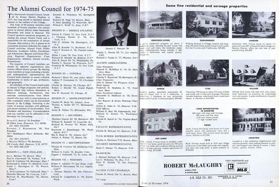 The Alumni Council for 1974-1975