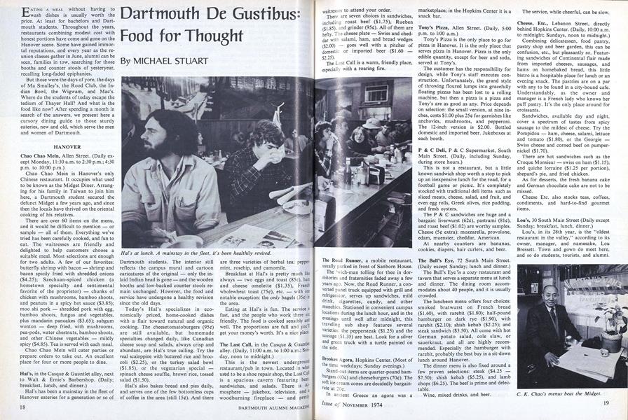 Dartmouth De Gustibus: Food for Thought