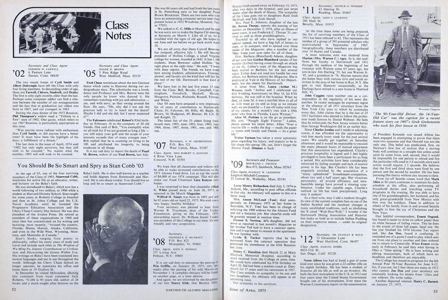 You Should Be So Smart and Spry as Stan Cobb '03