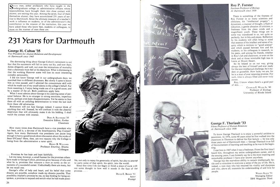231 Years for Dartmouth