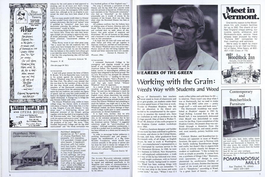 Working with the Grain: Weed's Way with Students and Wood