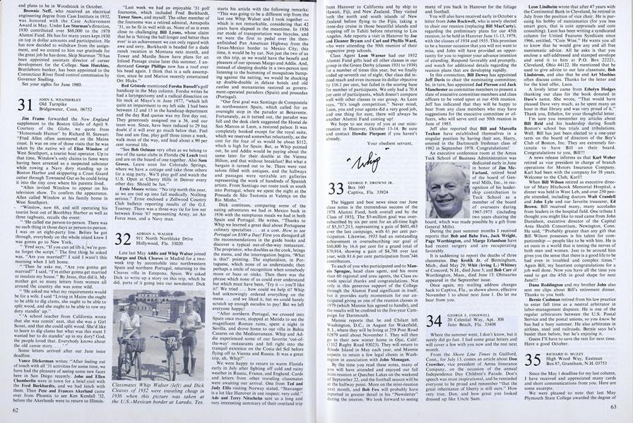 E. Morton Jennings Jr. '28 was tendered one of Dartmouth's coveted Alumni