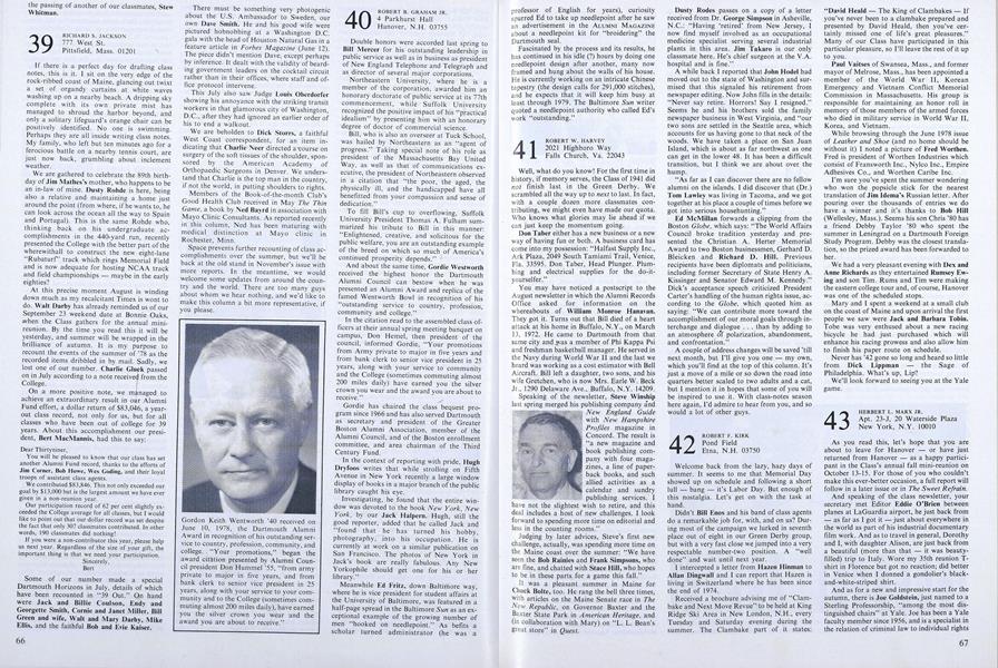 A Dartmouth Alumni Award was presented
