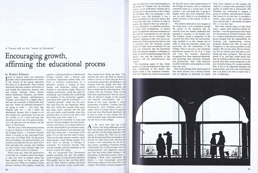 Encouraging growth, affirming the educational process