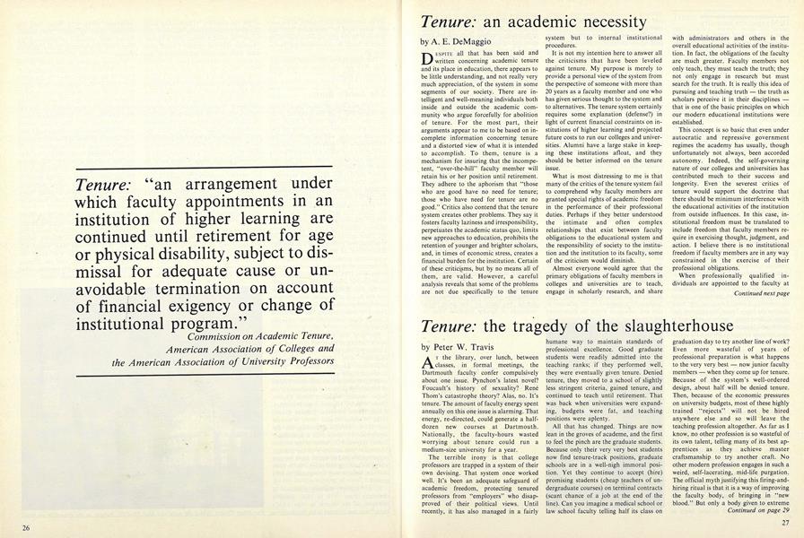 Tenure: an academic necessity