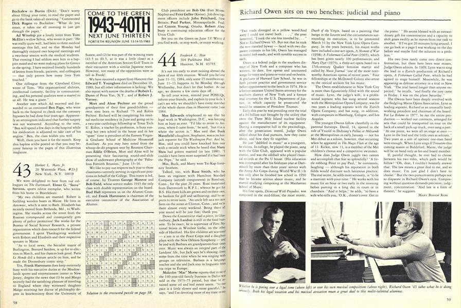 Richard Owen Sits on Two Benches: Judicial and Piano