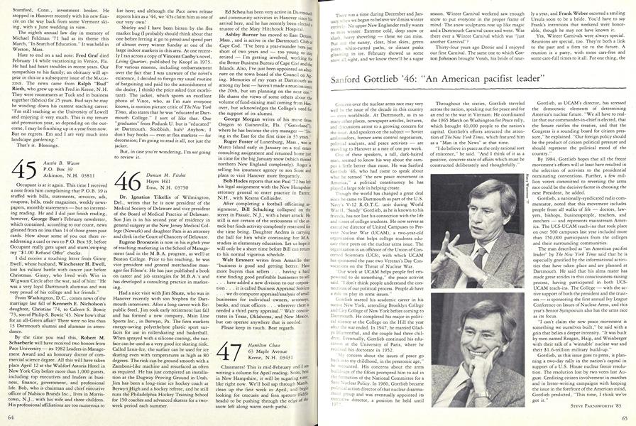 Sanford Gottlieb '46: "An American pacifist leader"