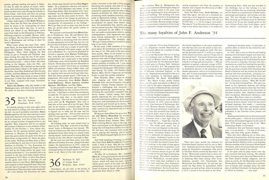 The many loyalties of John F. Anderson '34
