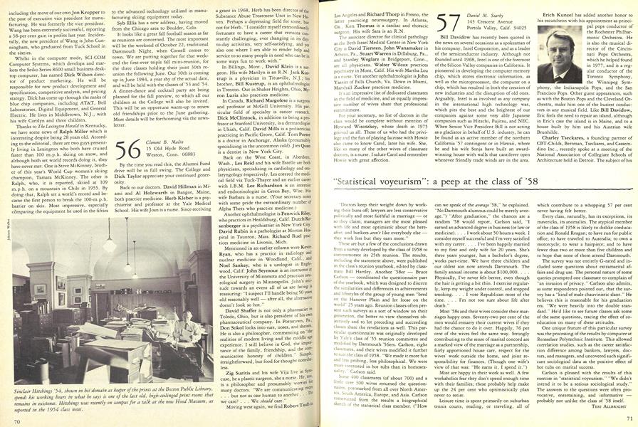 "Statistical voyeurism": a peep at the class of '58