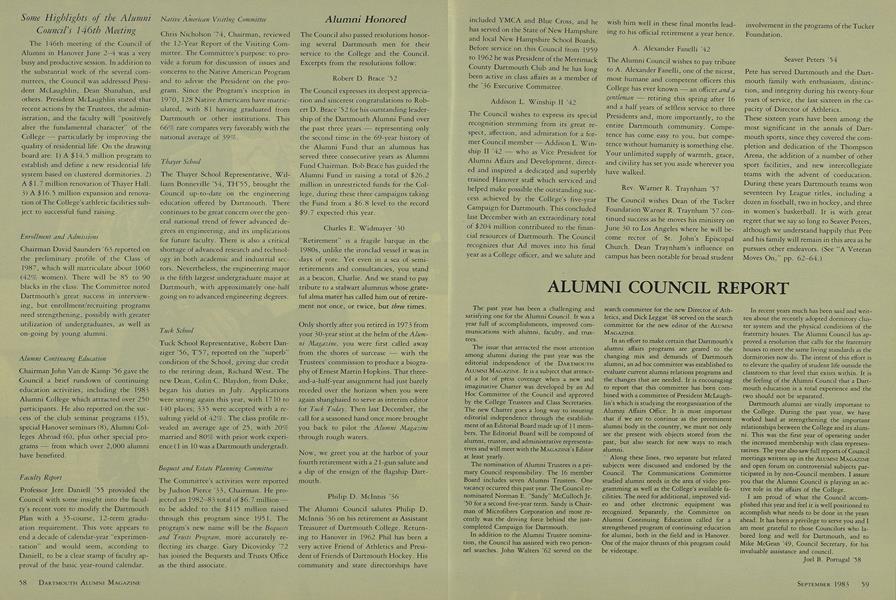 ALUMNI COUNCIL REPORT