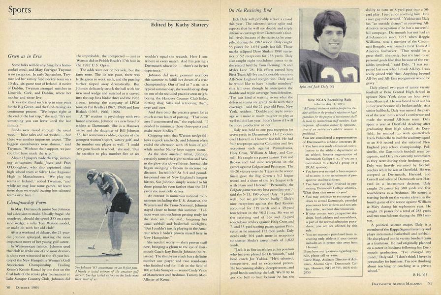 On the Receiving End | Dartmouth Alumni Magazine | OCTOBER, 1908