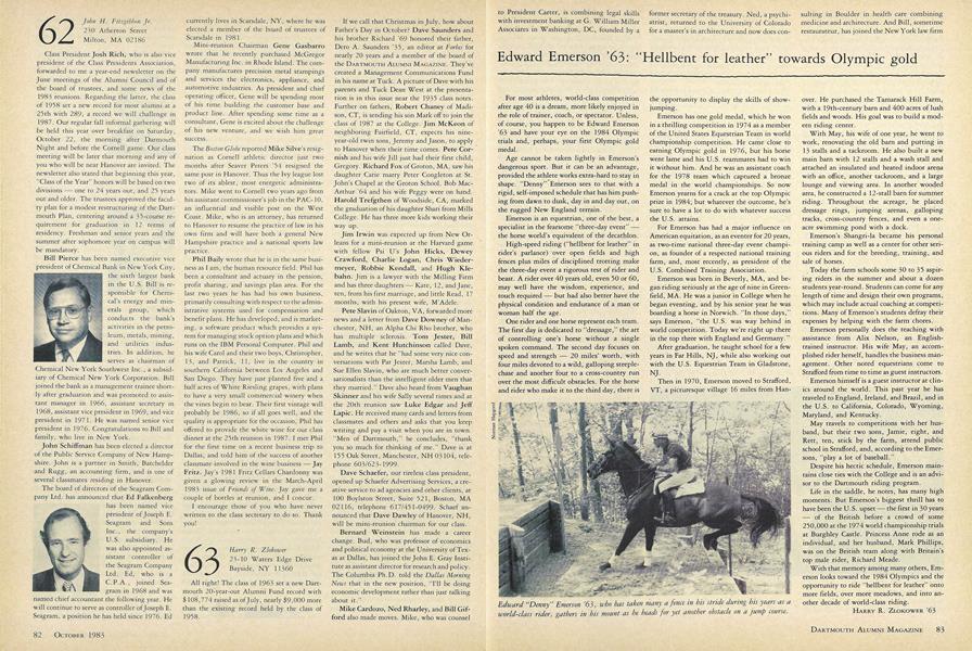 Edward Emerson '63: "Hellbent for leather" towards Olympic gold
