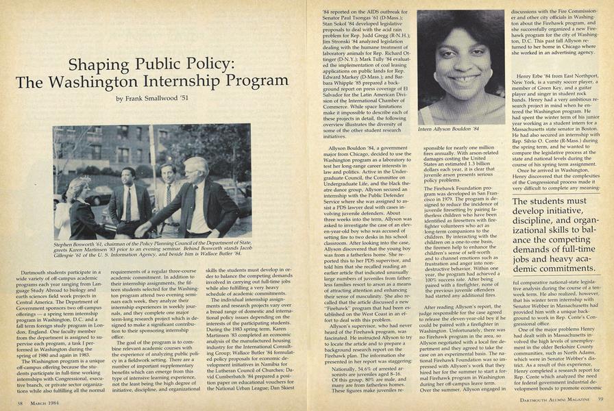 Shaping Public Policy: The Washington Internship Program