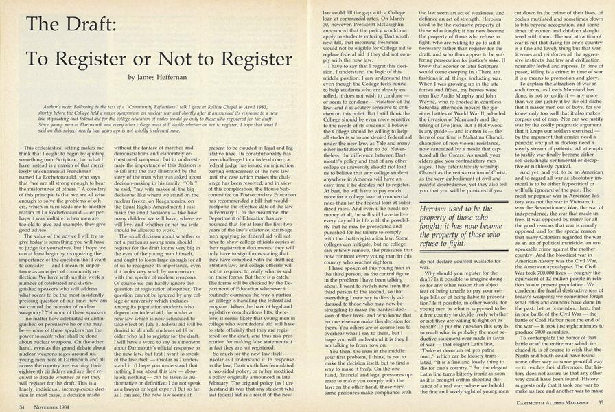 The Draft: To Register or Not to Register