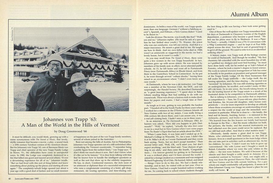 Johannes von Trapp '63: A Man of the World in the Hills of Vermont
