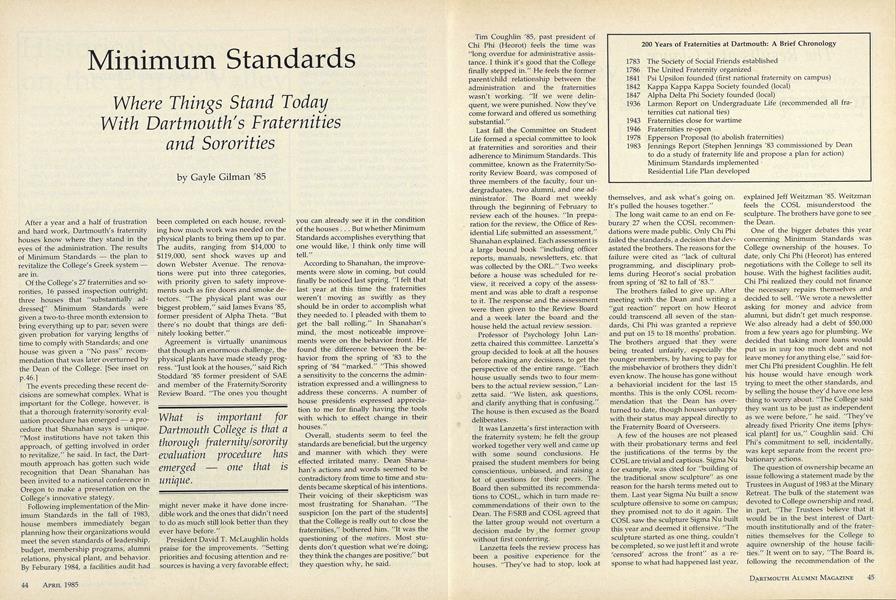 Minimum Standards