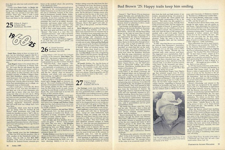 Bud Brown '25: Happy trails keep him smiling