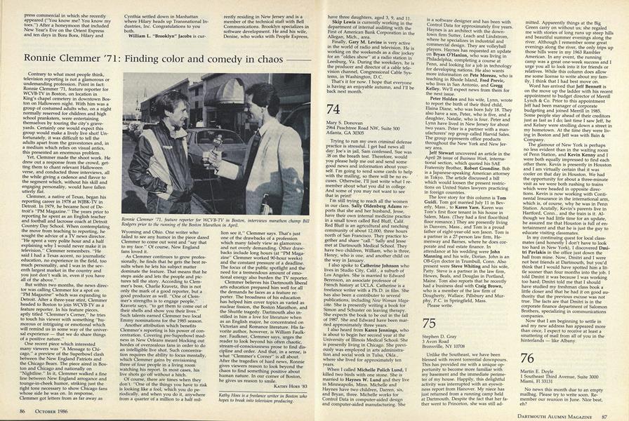 Ronnie Clemmer '71: Finding Color and Comedy in Chaos