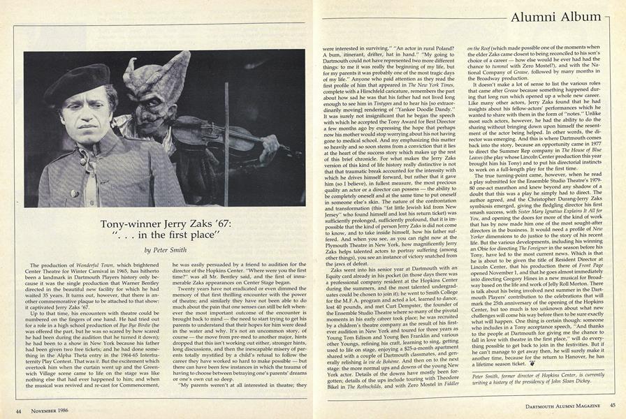 Tony-winner Jerry Zaks '67: "...in the first place"