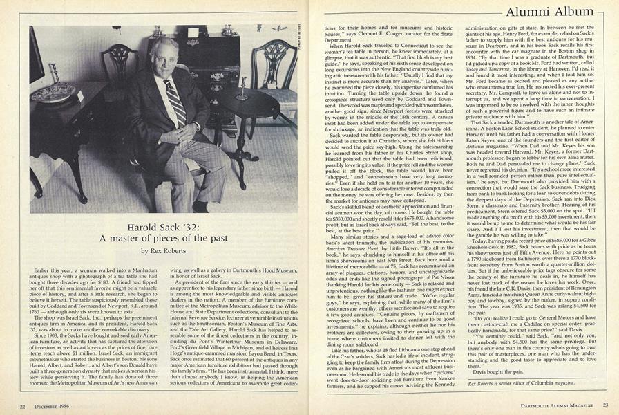Harold Sack '32: A master of pieces of the past