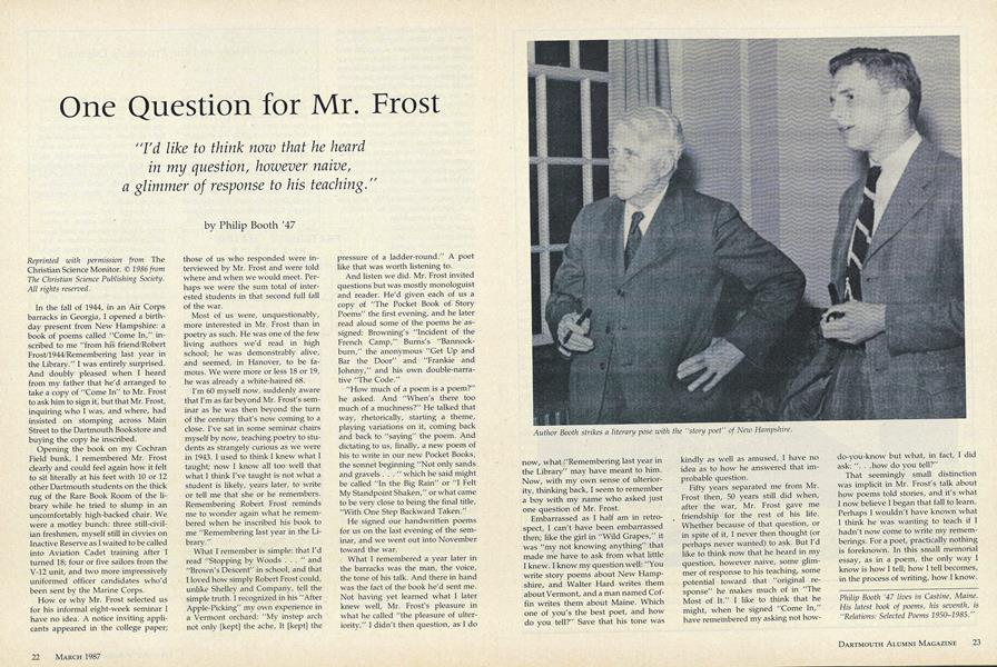 One Question for Mr. Frost
