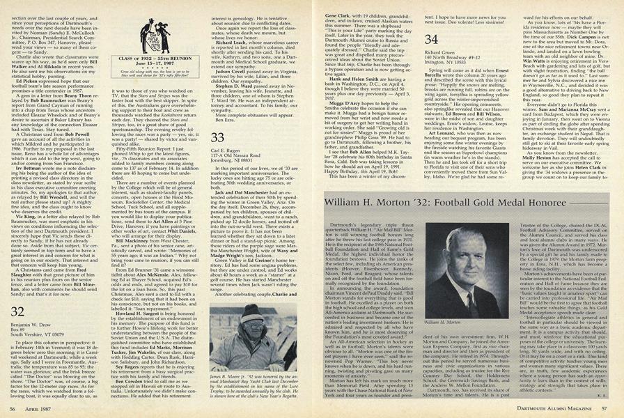 William H. Morton '32: Football Gold Medal Honoree