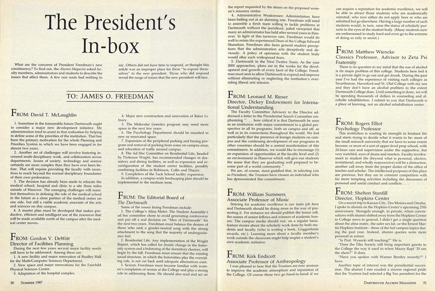 The President's In-box