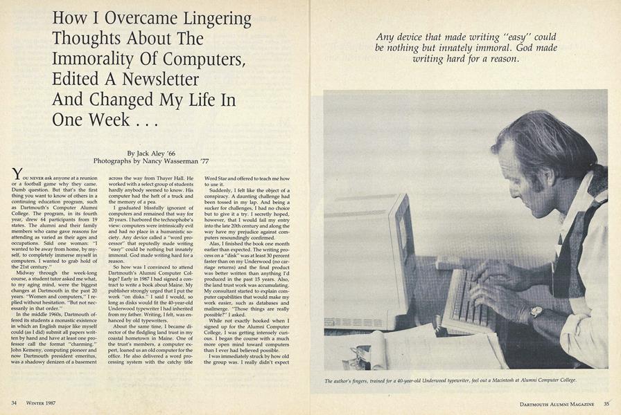 How I Overcame Lingering Thoughts About The Immorality Of Computers, Edited A Newsletter And Changed My Life In One Week ...