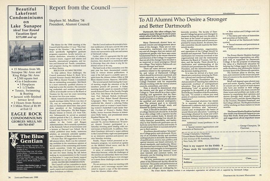 Report from the Council