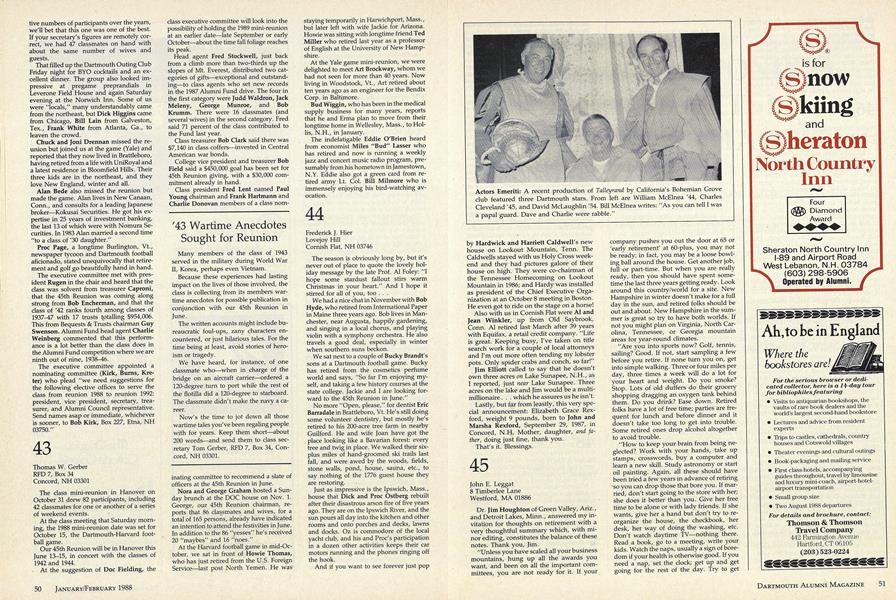 '43 Wartime Anecdotes Sought for Reunion