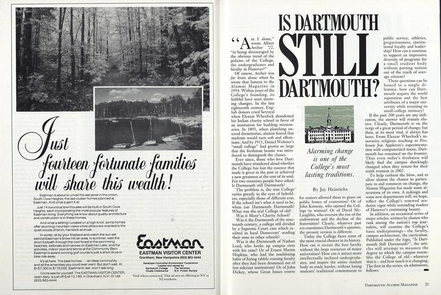 IS DARTMOUTH STILL DARTMOUTH?