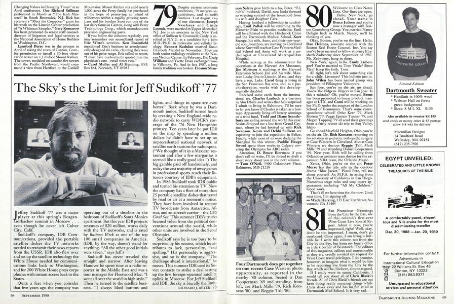 The Sky's the Limit for Jeff Sudikoff '77