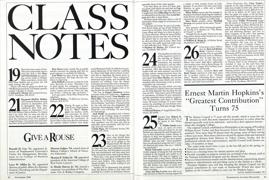 Ernest Martin Hopkins's "Greatest Contribution" Turns 75
